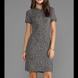 Theory marled grey wool short sleeve dress S